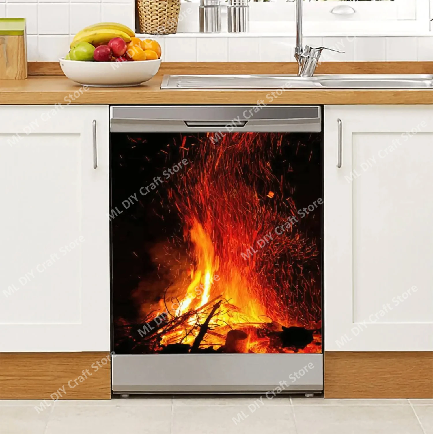 Kitchen Baking Cabinet - Village Creative Fireplace Dishwasher Full Door