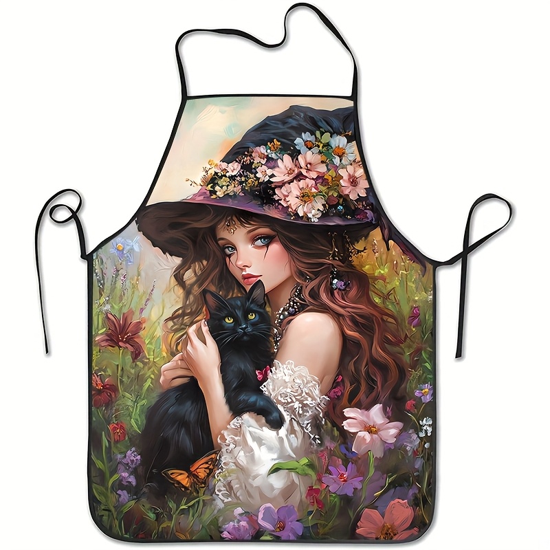 Kitchen Witch Baking - A Vintage Magic Black Cat Witch-Themed
