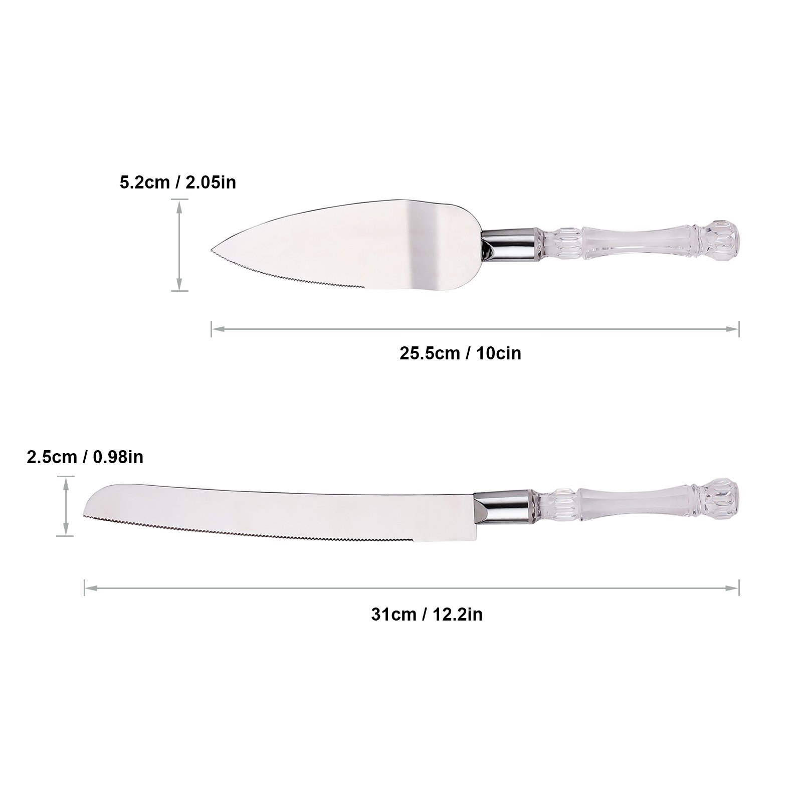 Cake Knife and Server Set Crys - Offset Spatula Set 评论和价格