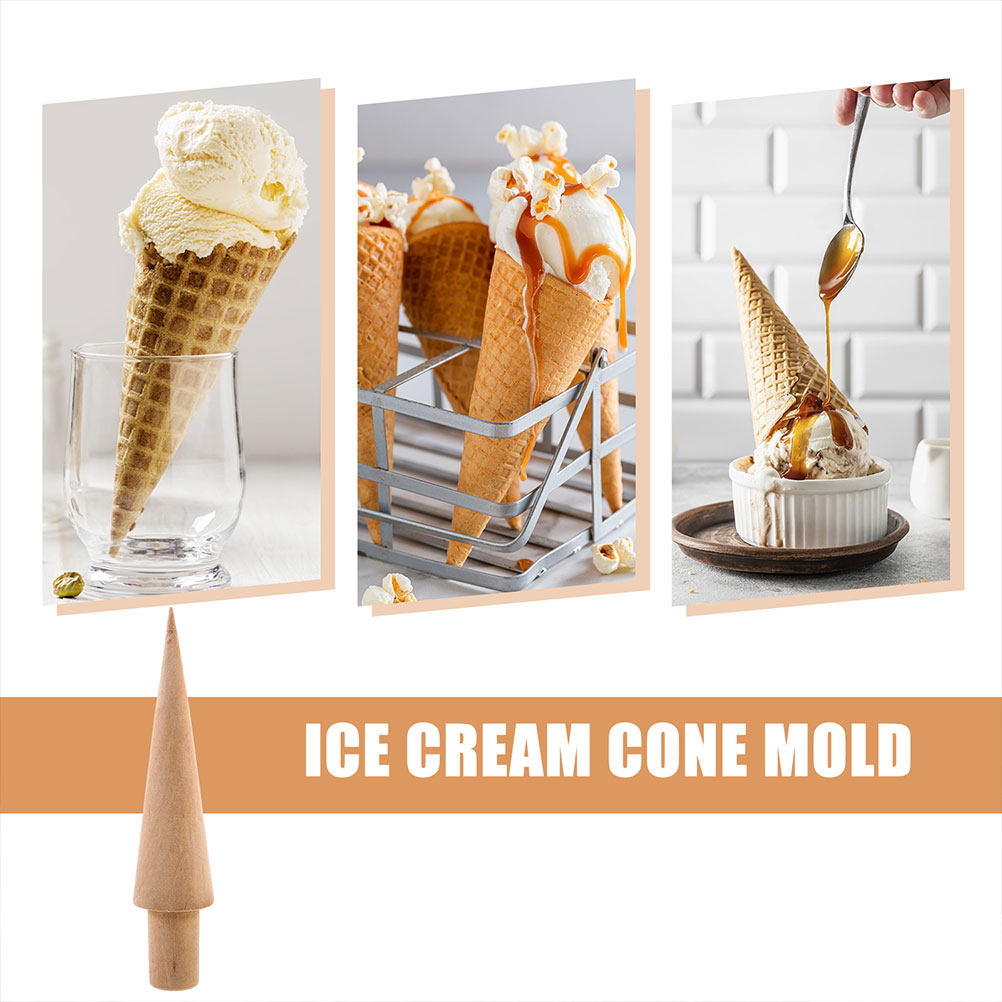 3Pcs Ice Cream Cone Maker Wood - Kitchen Roll Baking 评论和价格