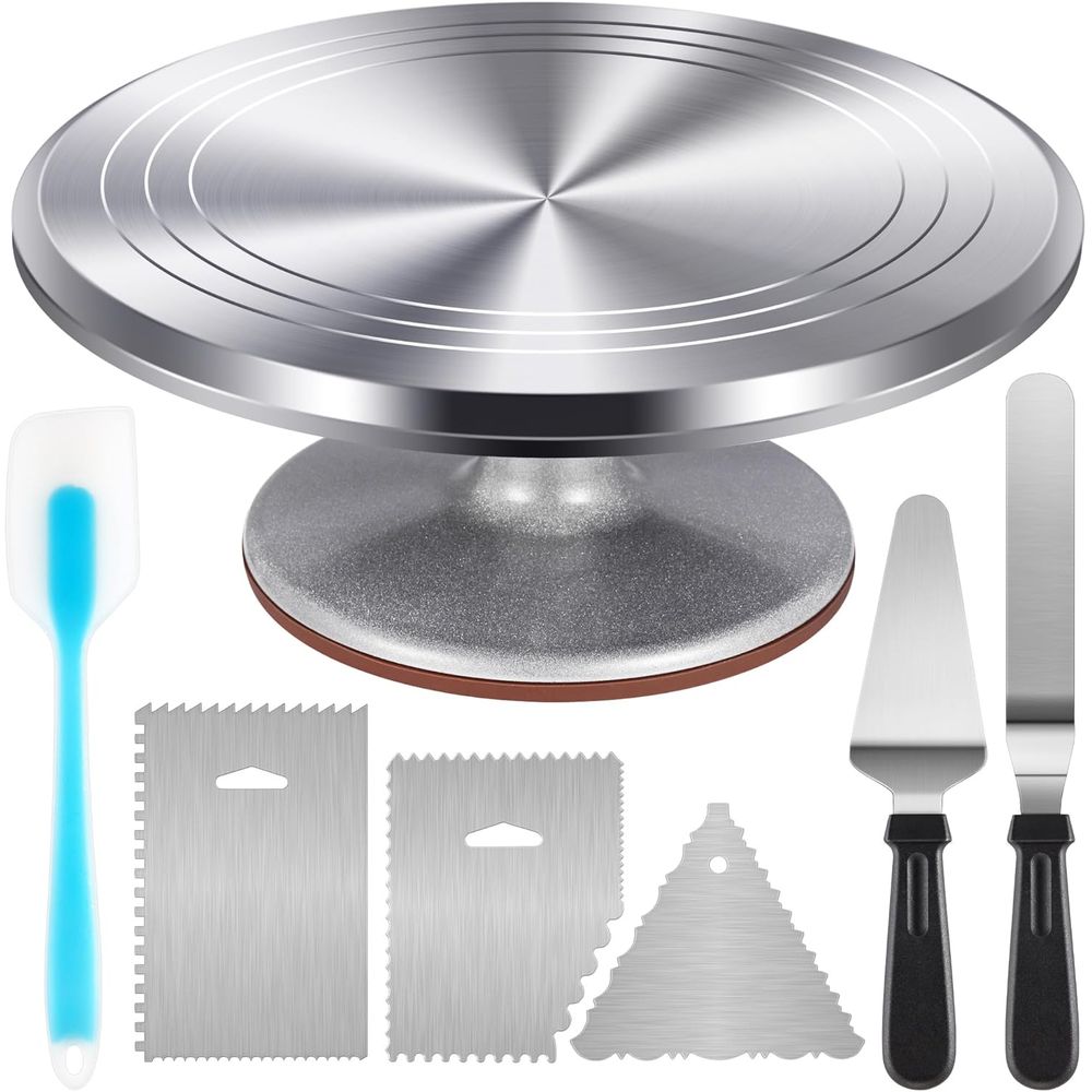 Cake Turntable Set, Revolving  - Offset Spatula Set 评论和价格