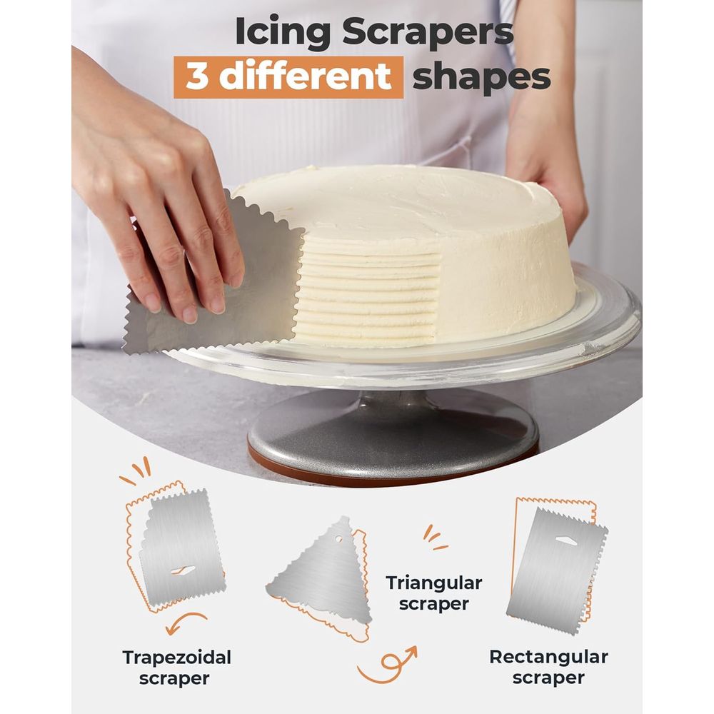 Cake Turntable Set, Revolving  - Offset Spatula Set 评论和价格