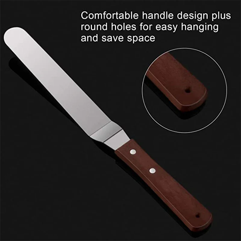 4/6/8/10 Inch Stainless Steel  - Offset Spatula Set 评论和价格