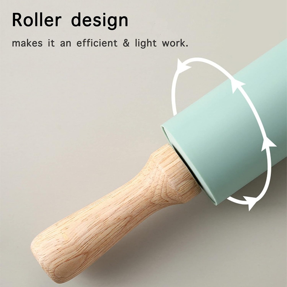 Non-Stick Silicone Rolling Pin - Kitchen Roll Baking 评论和价格