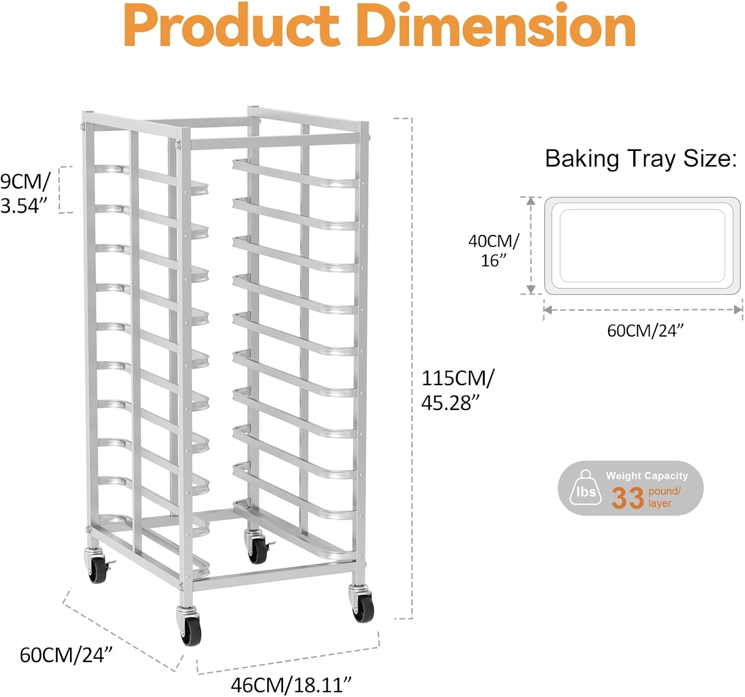 Commercial Stainless Steel Bak - Kitchen Baking Trolley 评论和价格