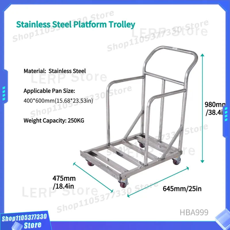 980x645x475mm Stainless Steel  - Kitchen Baking Trolley 评论和价格