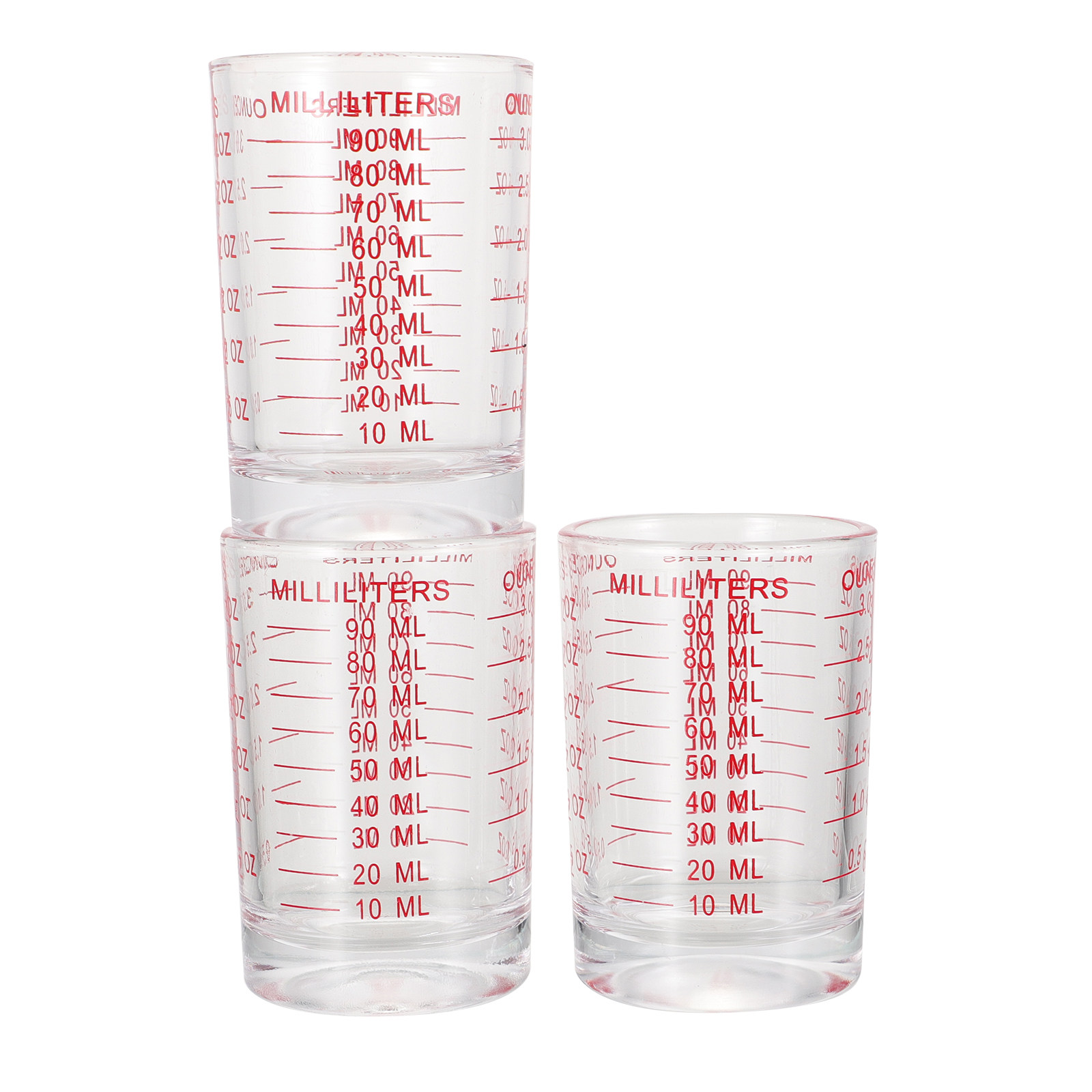 3Pcs Glass Measuring Cups Set  - Kitchen And Baking Tools 评论和价格
