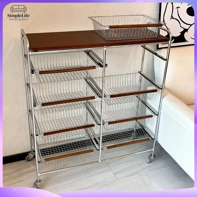 Retro Kitchen Cart with Wheels - Kitchen Baking Trolley 评论和价格