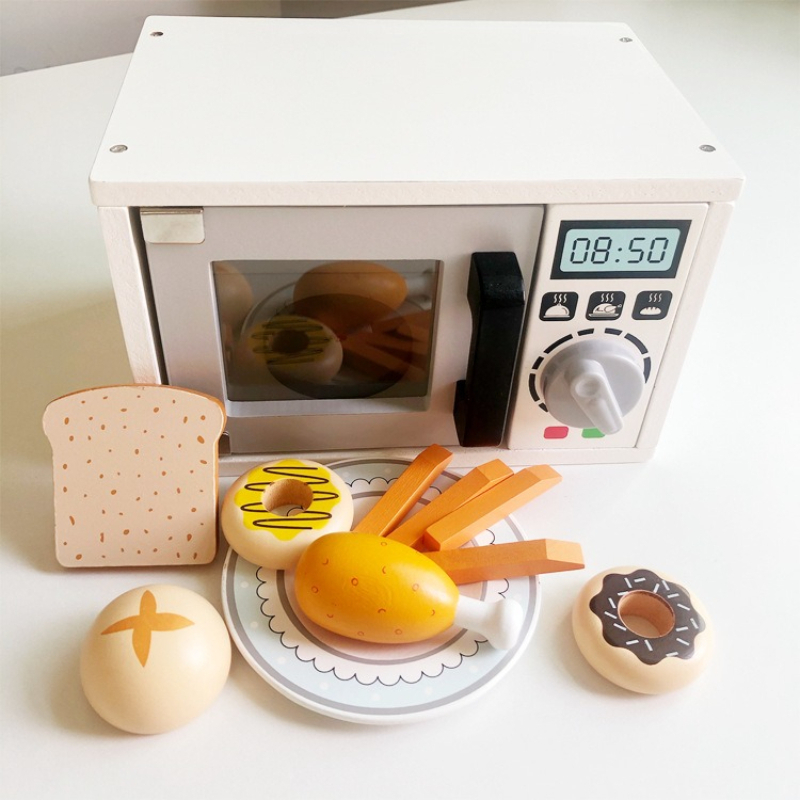 Wooden Childrens Microwave Ove - Kitchen Kids Baking Set 评论和价格