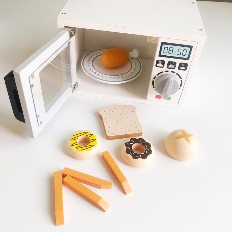 Wooden Childrens Microwave Ove - Kitchen Kids Baking Set 评论和价格