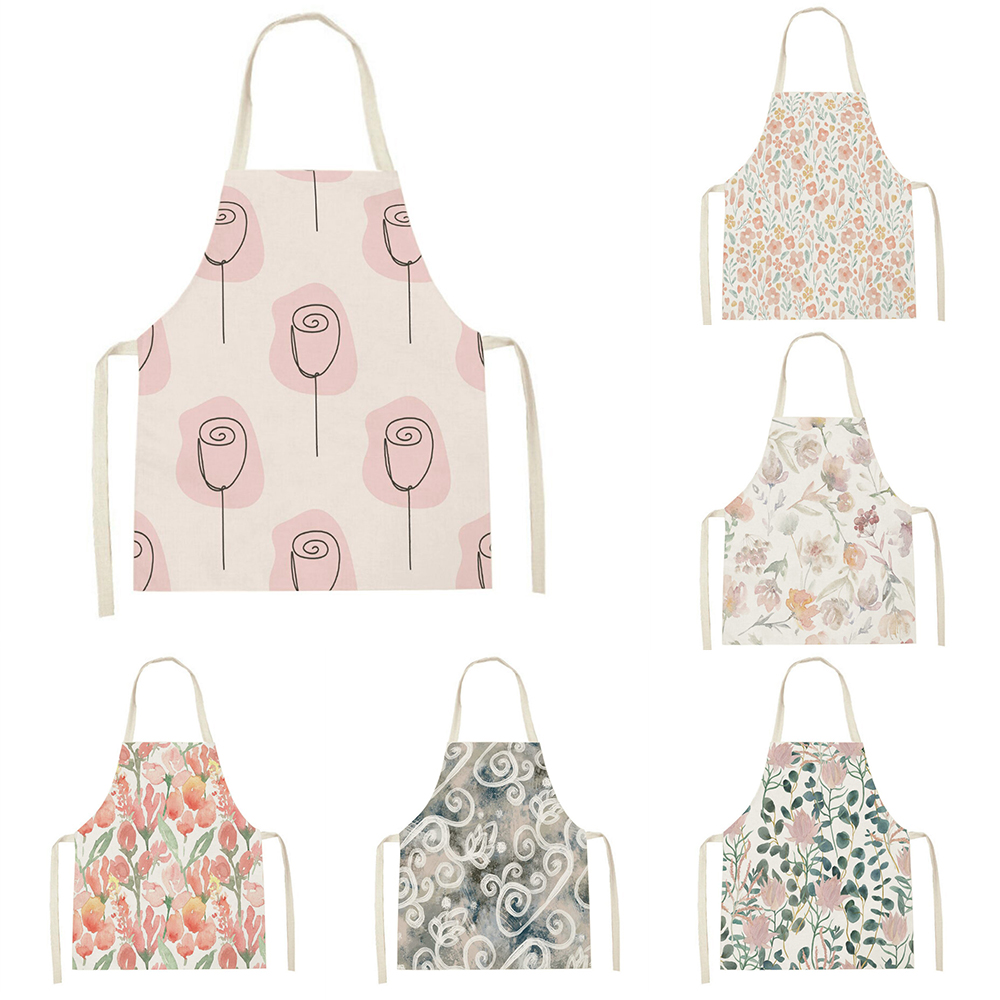 Pink tulip kitchen apron Clean - Baking Kitchen For Kids 评论和价格