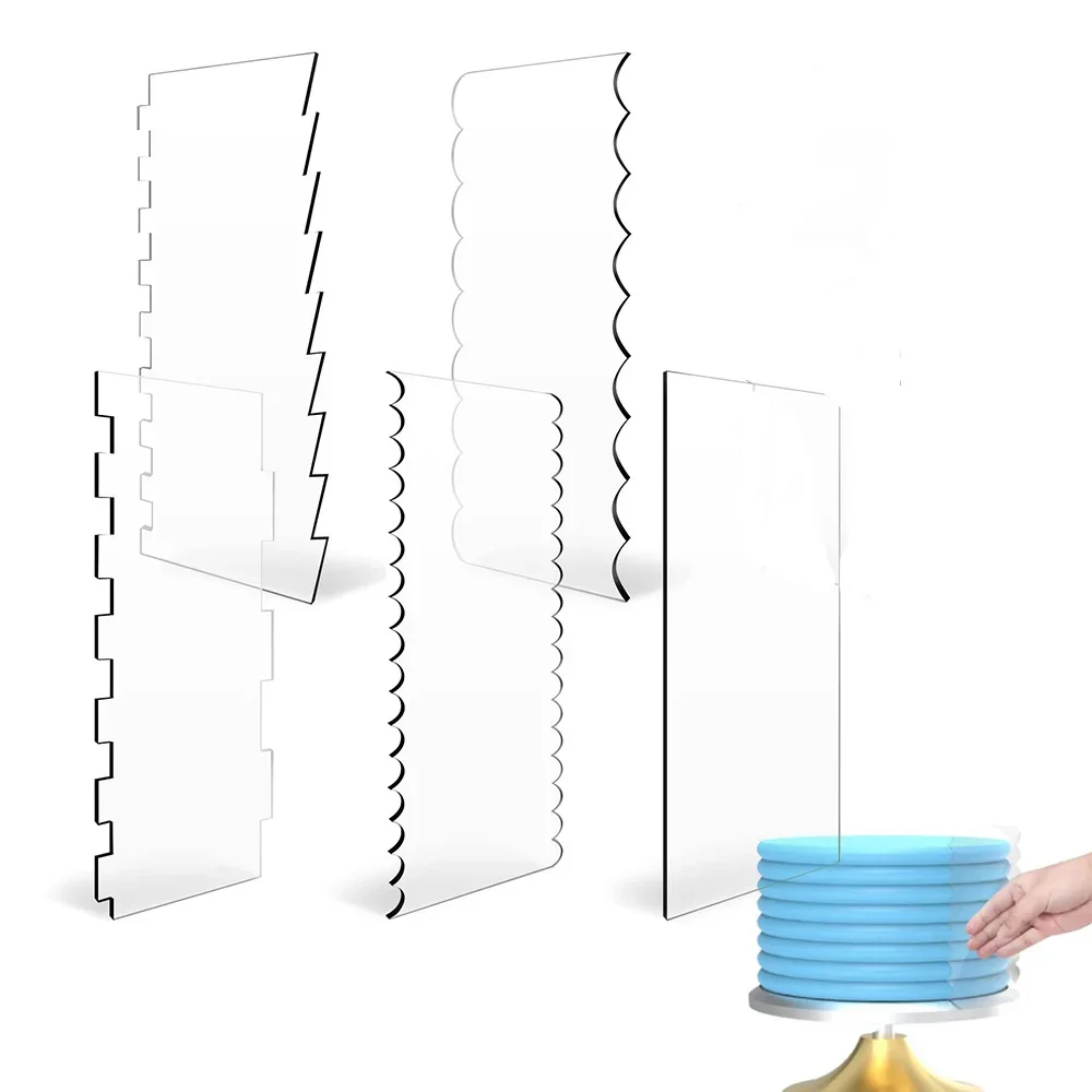 2pcs Acrylic Cake Scraper Set  - Offset Spatula Set 评论和价格