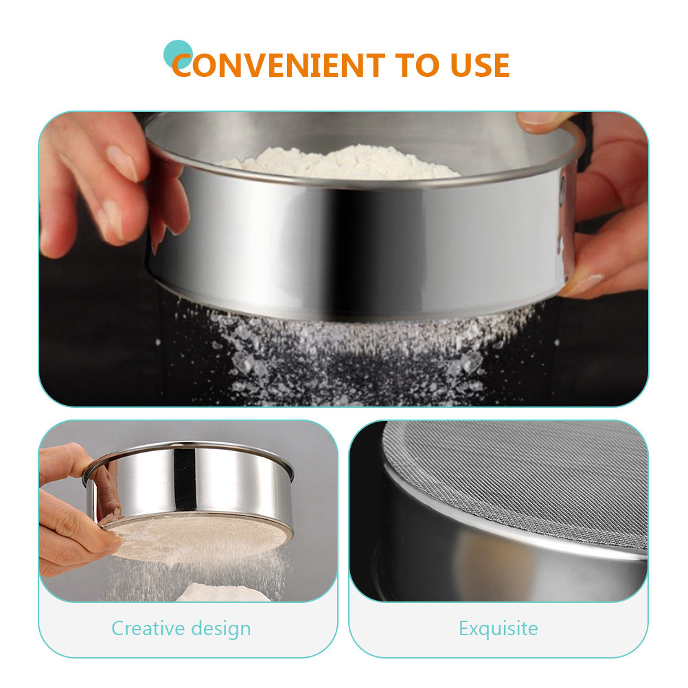 3Pcs Stainless Steel Flour Sif - Baking Powder Kitchen 评论和价格