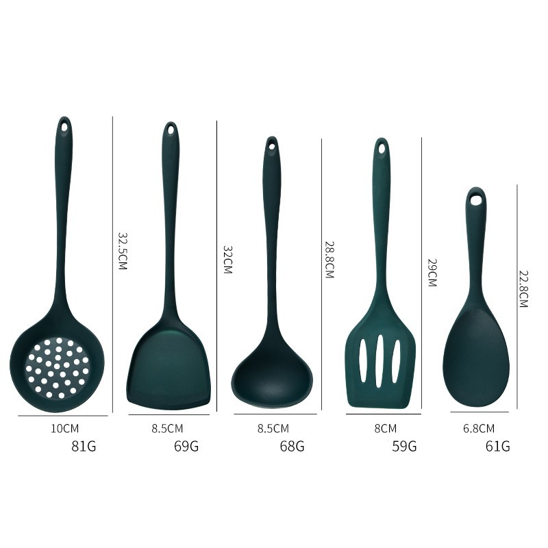 5Pcs Food Grade Silicone Kitch - Offset Spatula Set 评论和价格