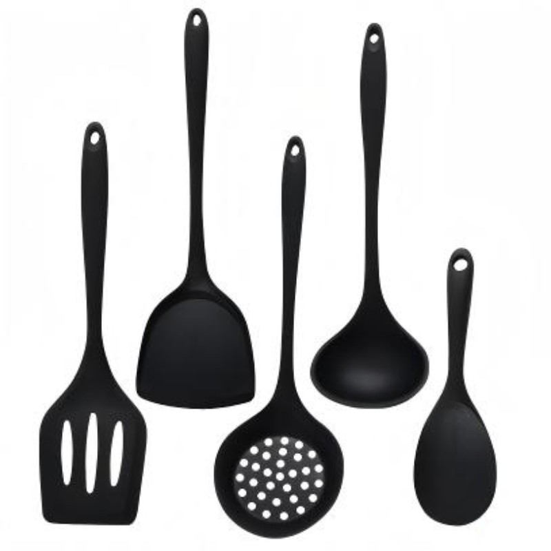 5Pcs Food Grade Silicone Kitch - Offset Spatula Set 评论和价格