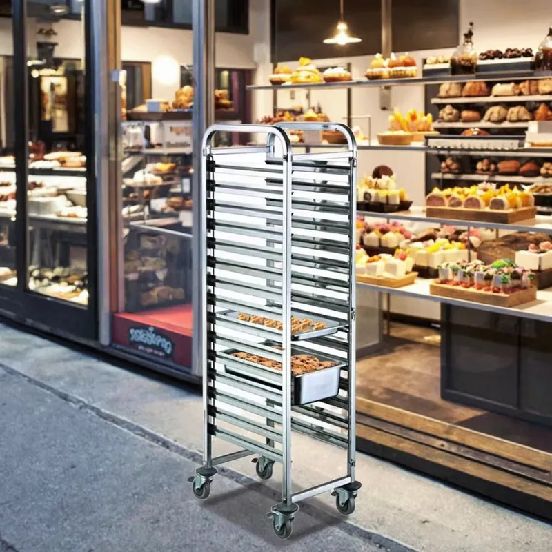 Stainless Steel Heavy-Duty 4-W - Kitchen Baking Trolley 评论和价格