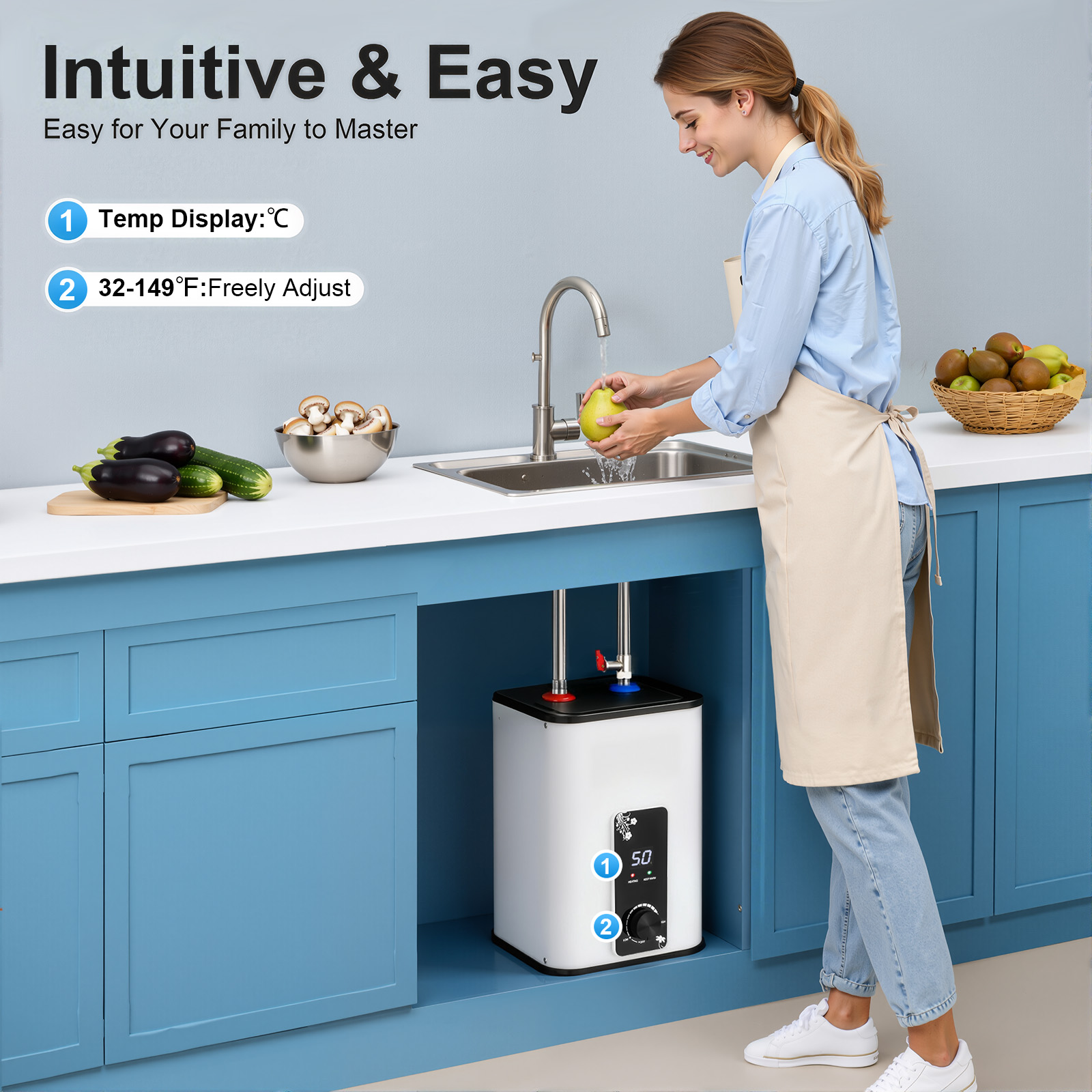 Instant Hot Water Heater 1500W - Miniature Baking Kitchen 评论和价格