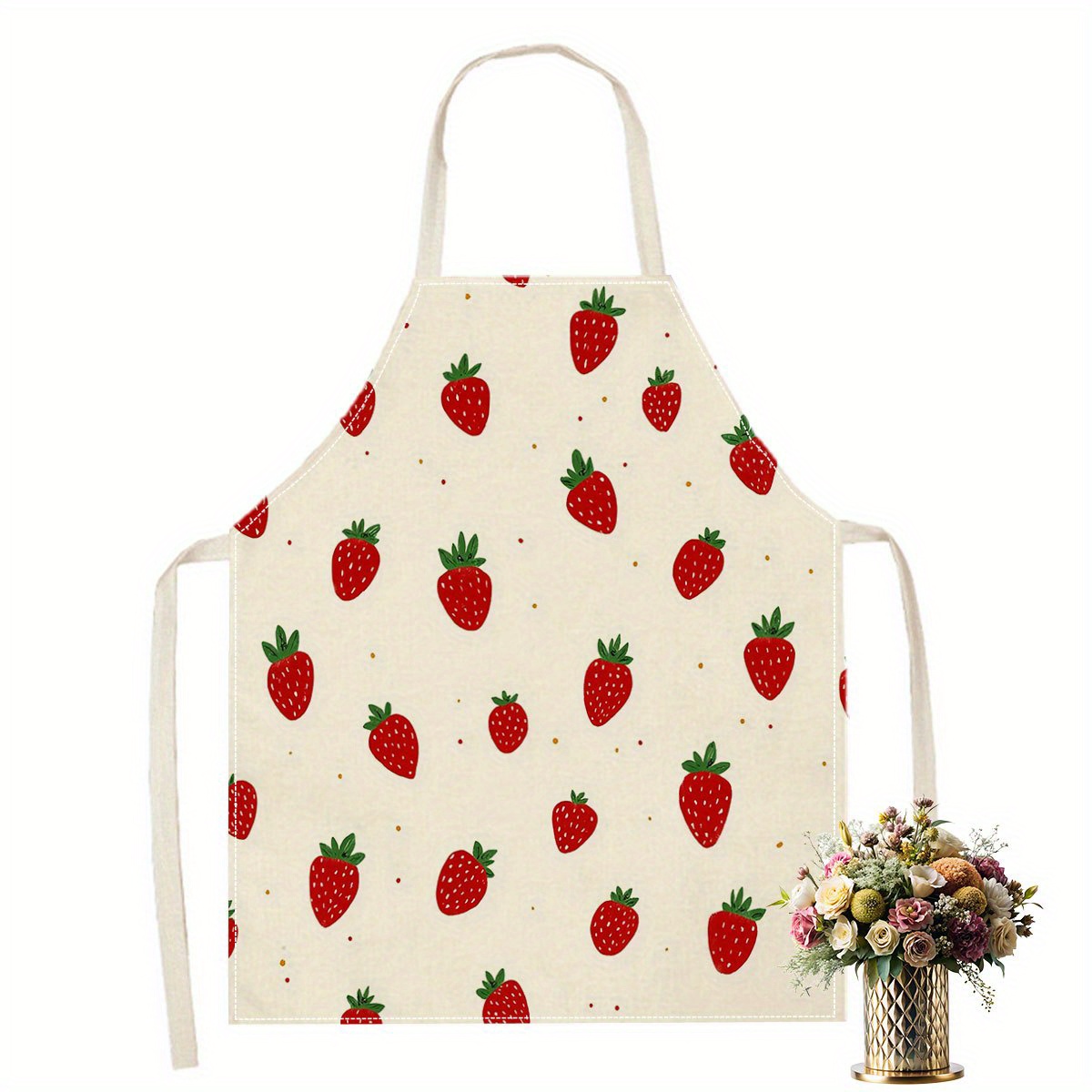 1pc Strawberry Apron Fruit Pat - Baking Kitchen For Kids 评论和价格