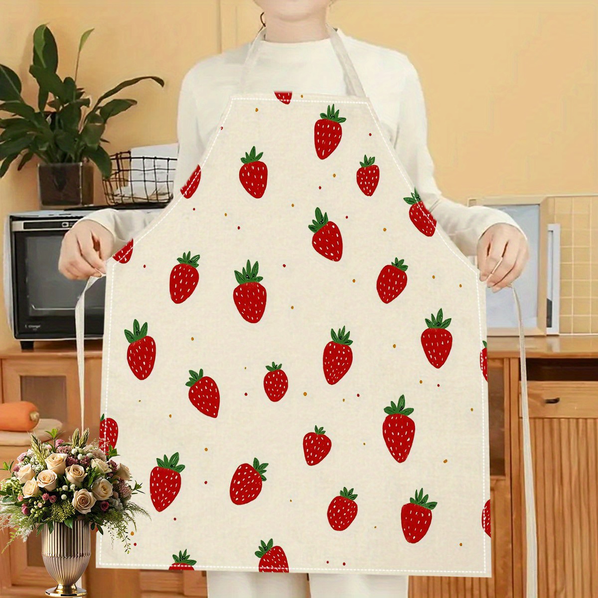 1pc Strawberry Apron Fruit Pat - Baking Kitchen For Kids 评论和价格