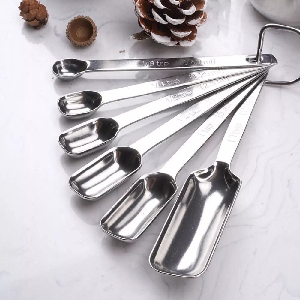 6Pcs Stainless Steel Measuring - Baking Powder Kitchen 评论和价格