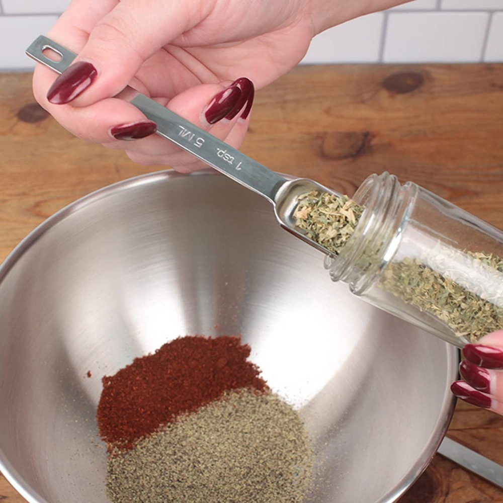 6Pcs Stainless Steel Measuring - Baking Powder Kitchen 评论和价格