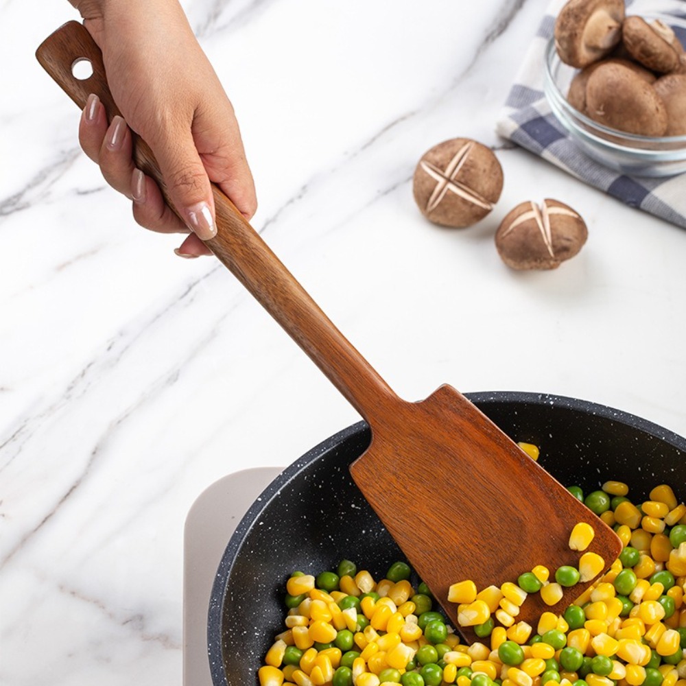 34cm Solid Wood Cooking Spatul - Offset Spatula Set 评论和价格
