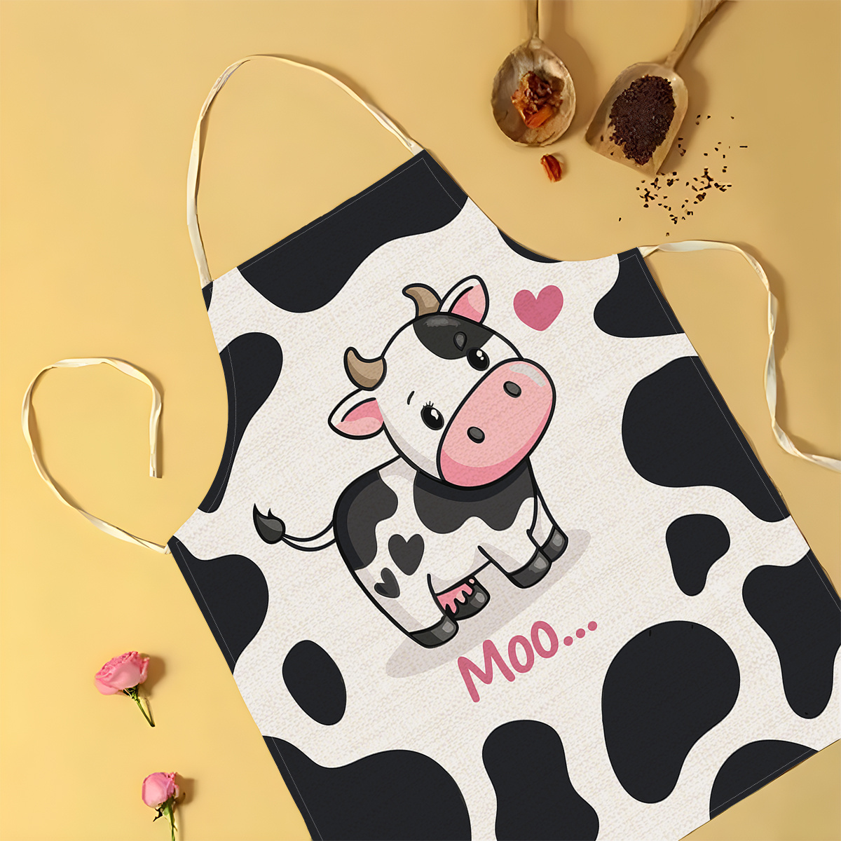 1pc Cute Cartoon Cow Print Kit - Baking Kitchen For Kids 评论和价格