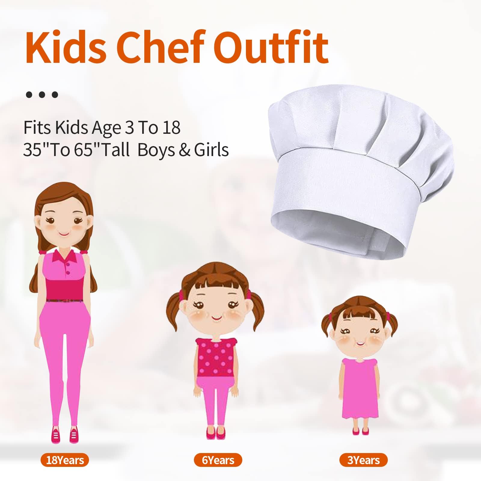4PCS White Party Cap Hat Costu - Baking Kitchen For Kids 评论和价格