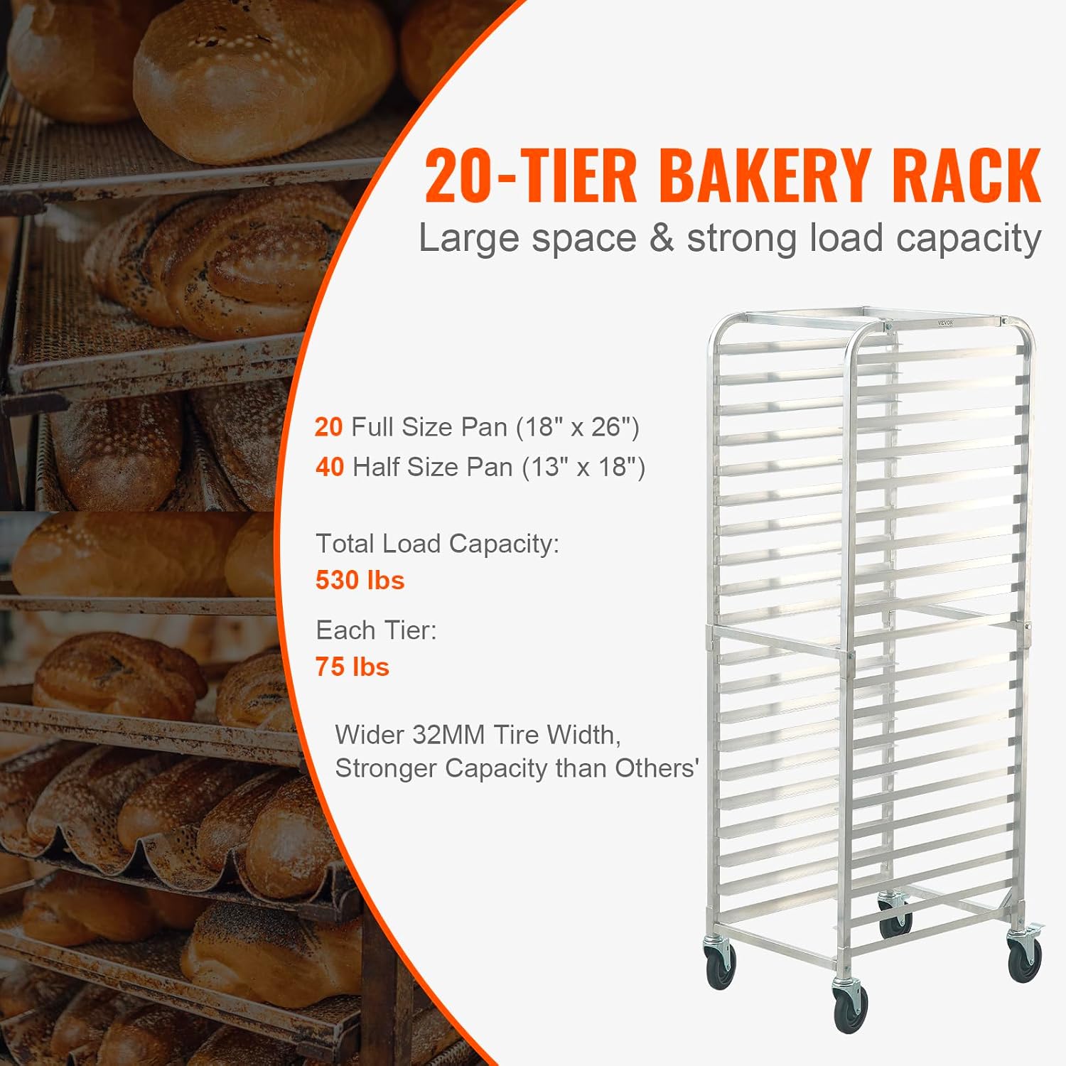 Twenty Tier Commercial Bun Pan - Kitchen Baking Trolley 评论和价格